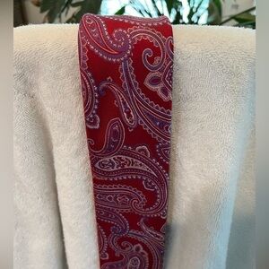 Saddlebred Red Paisley Silk Neck Tie